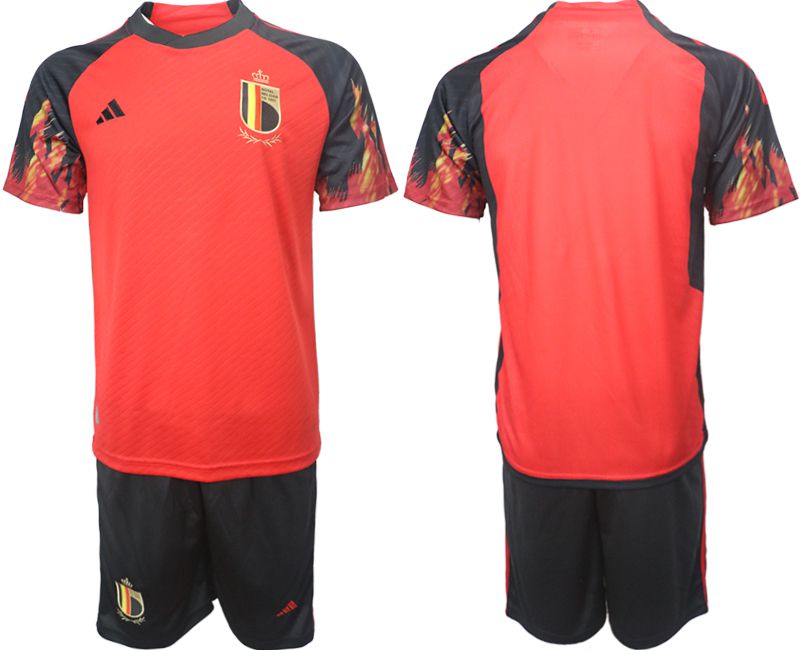 Men 2022 World Cup National Team Belgium home red blank Soccer Jerseys->->Soccer Club Jersey
